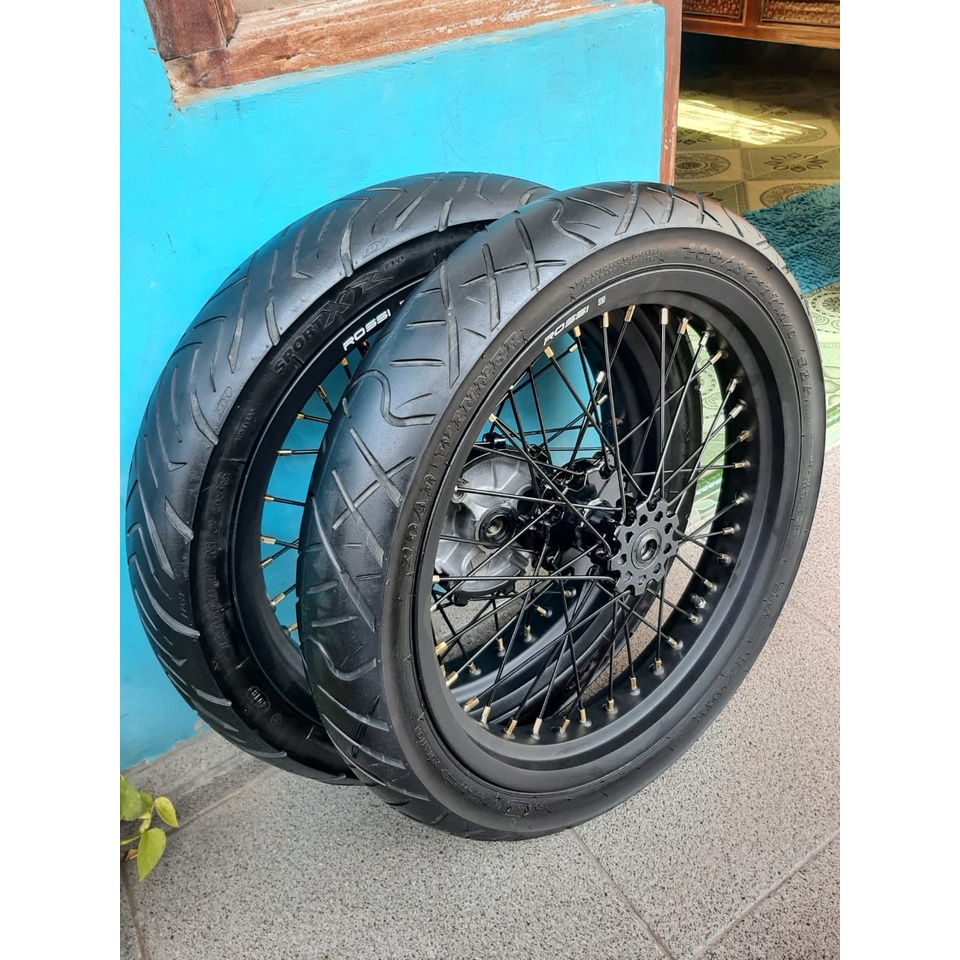 Wheelset Supermoto CRF Murah Ban Set Supermoto CRF Roda Set CRF 150 Supermoto Murah