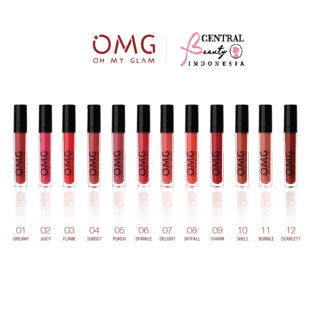 OMG ❤ Central Beauty ❤ OMG Oh My Glam Matte Kiss Lip Cream 3.5g ( lipstick lipstik lipcream ) ✔️BPOM