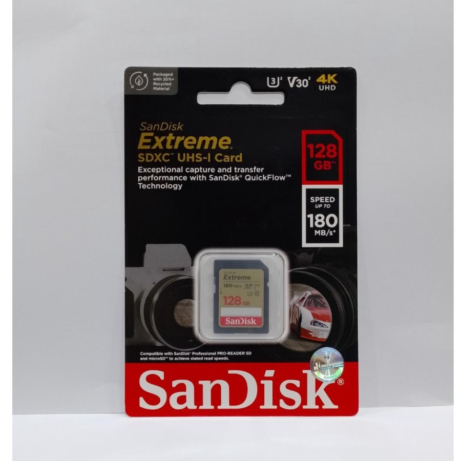 SanDisk SDHC 128GB Extreme/Memory Card Kamera upto 180Mb/s