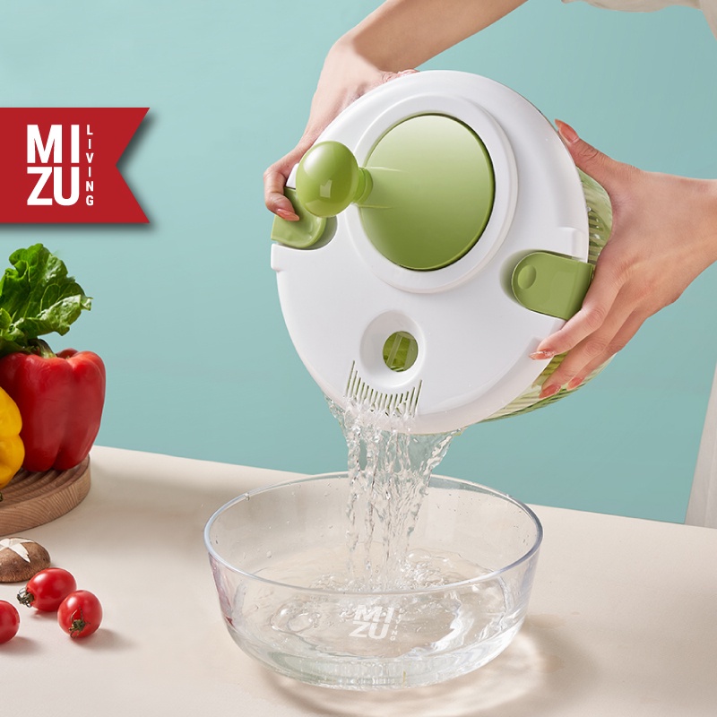 MIZU TATSUMAKI 5L Vegetable Salad Spinner Pengering Sayuran Putar Peniris