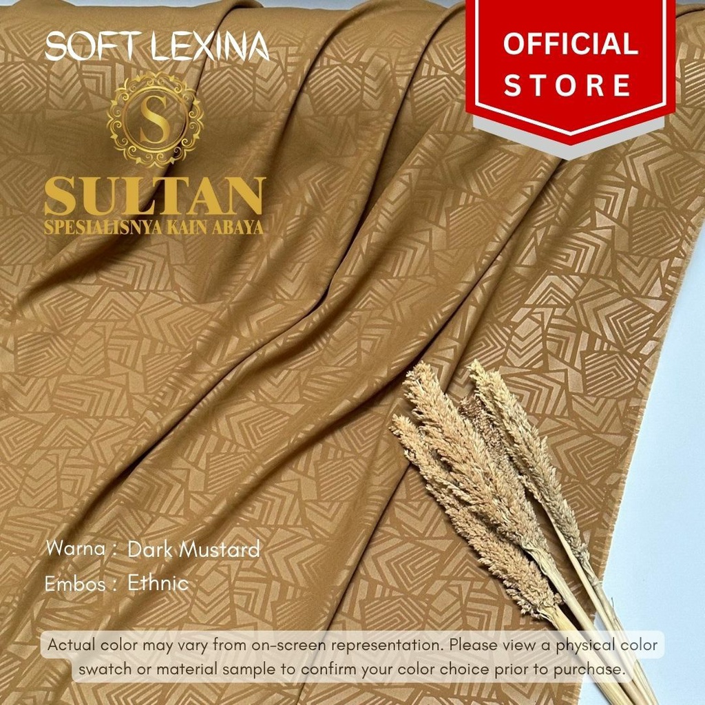50CM EMBOS ETHNIC SOFT LEXINA DARK MUSTARD KAIN ABAYA SULTAN (MEREK LAMA: SOFT LEXUS)