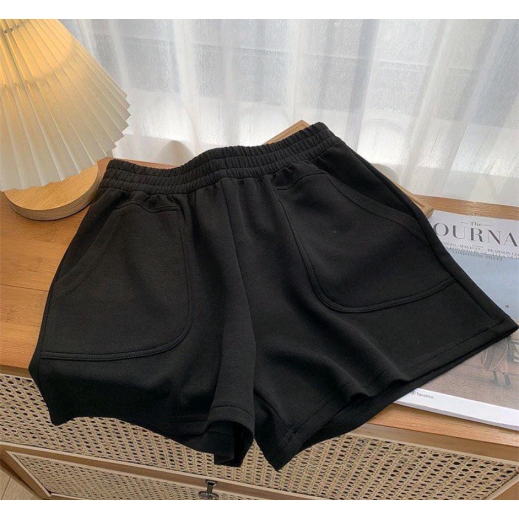 BLAUDY SHORT PANTS JENIA CELANA PENDEK BAHAN FLEECE (IC)