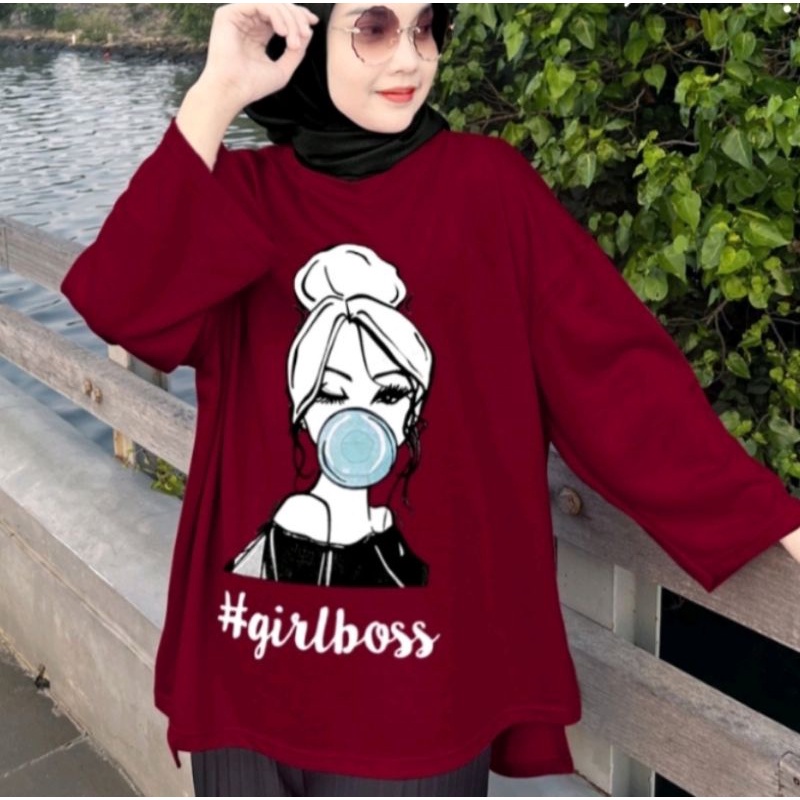 Atasan Basic Oversize Wanita Tunik Jumbo GIRLBOSS