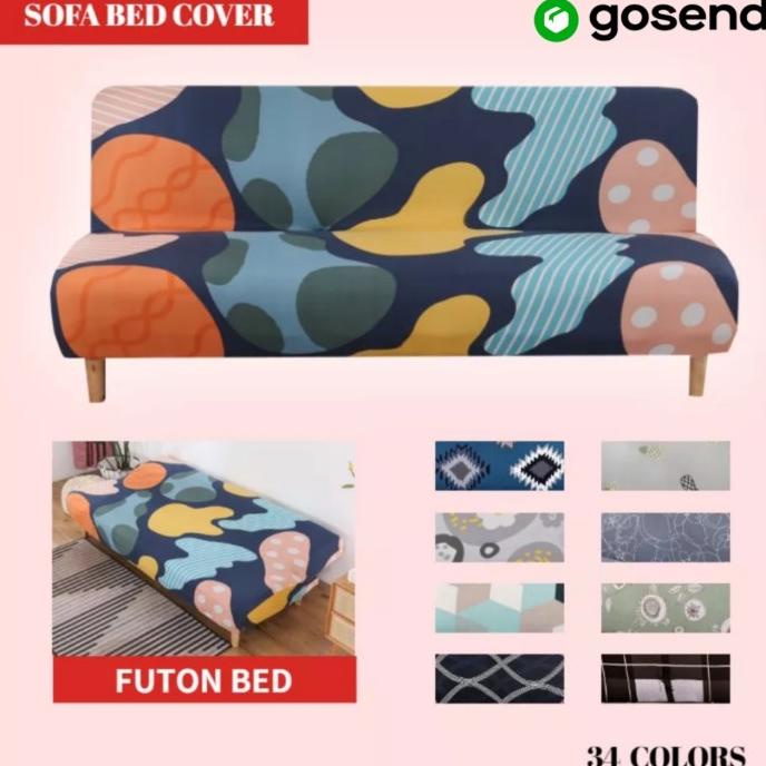 SARUNG SOFA BED MOTIF ELASTIS COVER SOFA BED POLOS KURSI SOFA FURNITUR PROMO