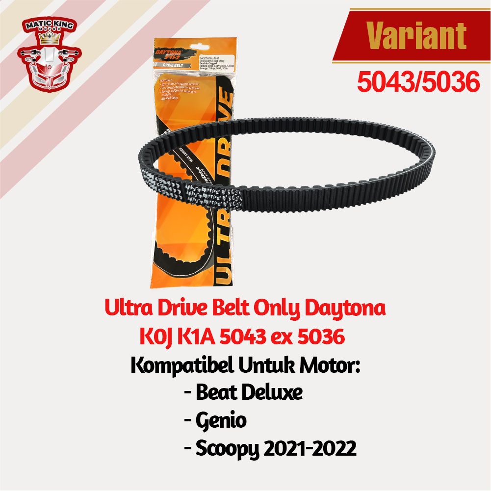 Vanbelt Fanbelt Vbelt Honda Genio Beat Deluxe New Scoopy ESP 2020 Up K0J KIA Daytona Ultra Drive Belt 5043 5036