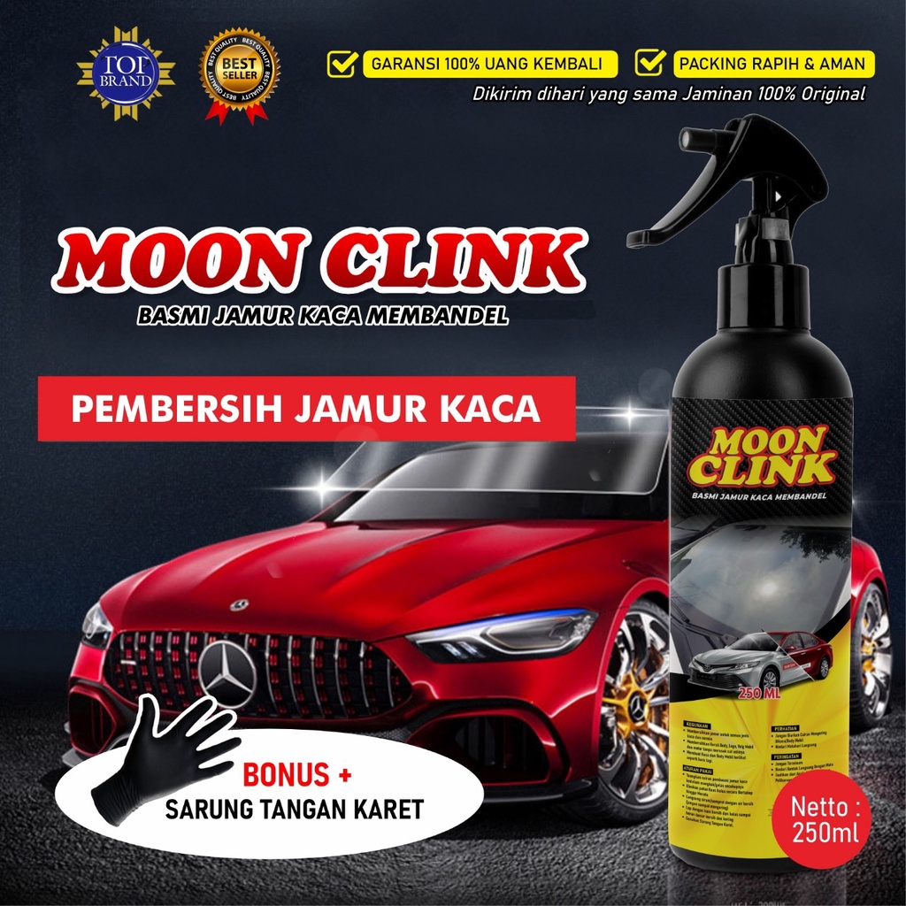 MOON CLINK PEMBERSIH JAMUR KACA MOBIL CAIRAN OBAT PENGHILANG KERAK ANTI JAMUR BODY KACA MOTOR