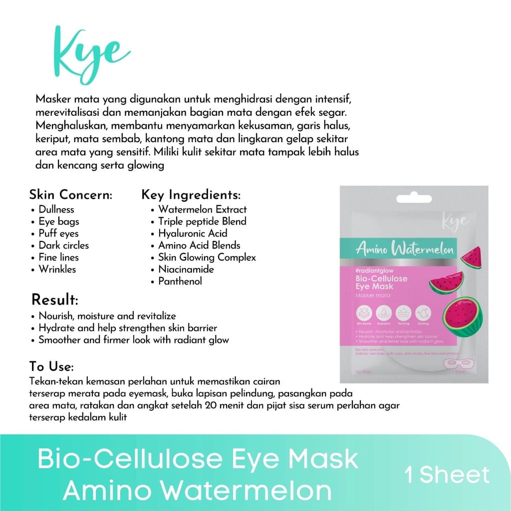 Kye Amino Watermelon Bio Cellulose Eye Mask