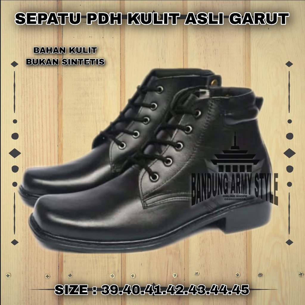 SEPATU PDH KULIT. SEPATU KULIT ASLI GARUT.SEPATU FORMAL