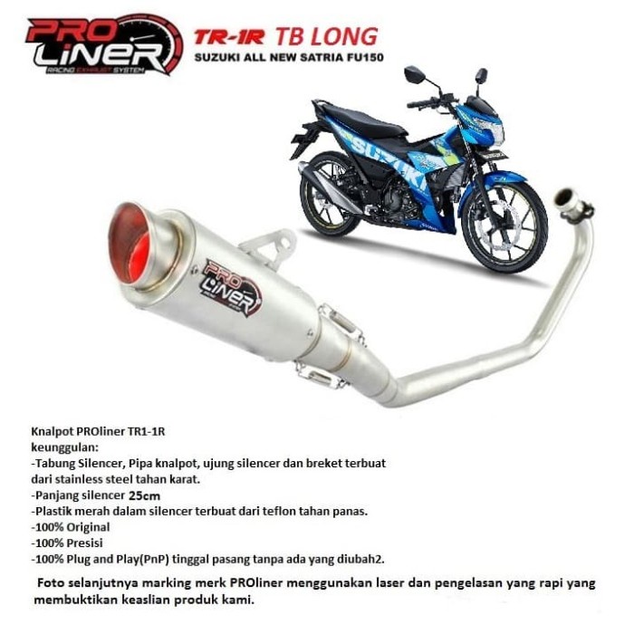 KNALPOT RACING ALL NEW SATRIA FU150 FI ORI PROLINER TR-1R LONG TB ASLI ORIGINAL