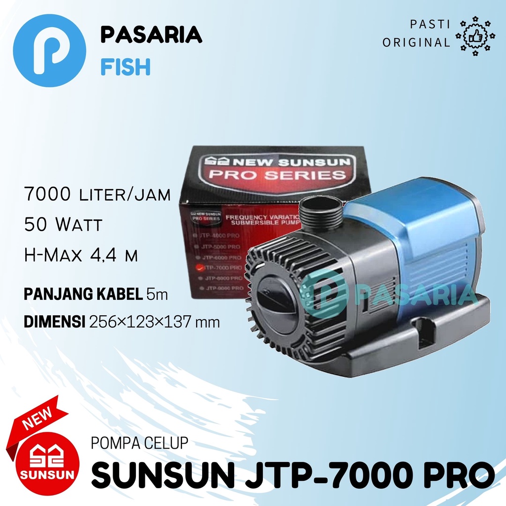 Ratoo Sunsun Pro Jtp7000/Jtp 7000 Pompa/Pumpa Celup Kolam Ikan Rendah Daya