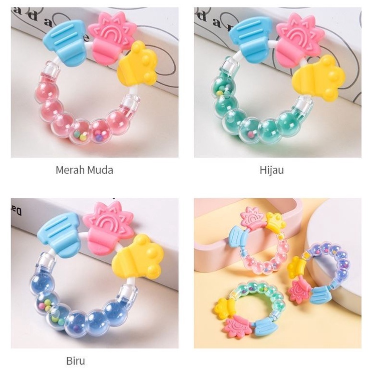 MH - TEETHER RAFFLE - MAINAN GIGITAN GELANG BAYI - TEETHER GENGGAM