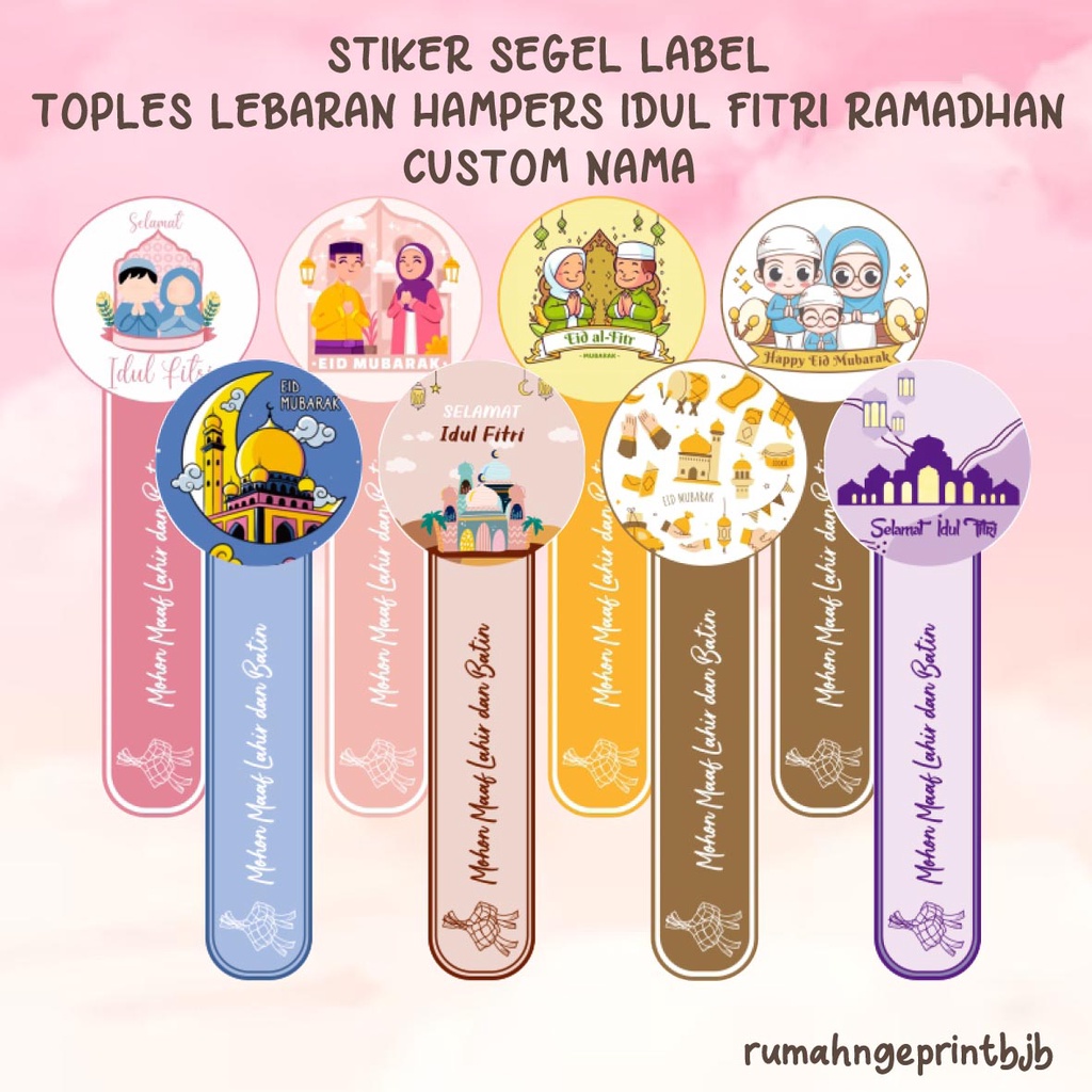 

STIKER SEGEL LABEL TOPLES LEBARAN HAMPERS IDUL FITRI RAMADHAN CUSTOM UKURAN NAMA