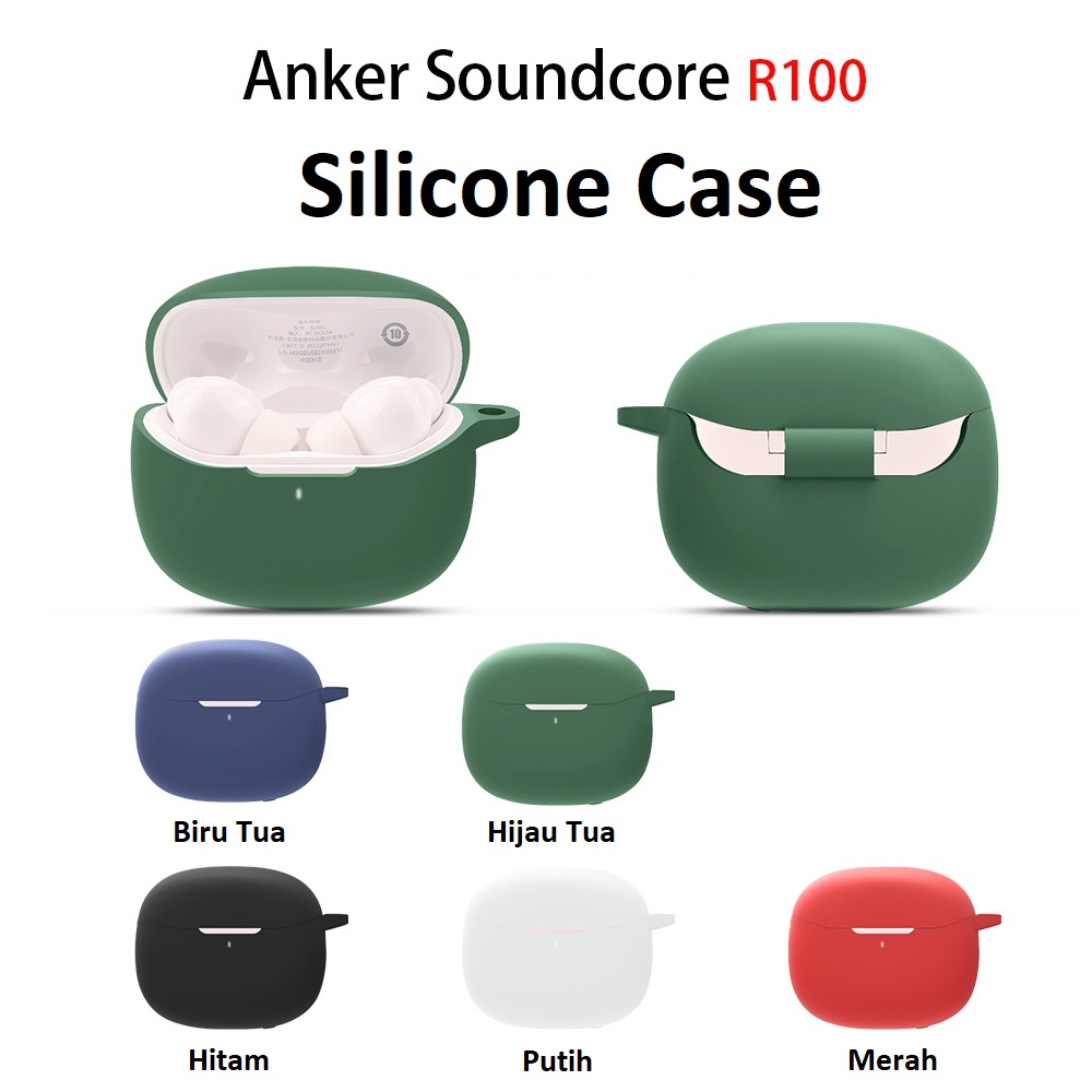 Soft Case Silikon TWS Anker Soundcore R100 + carabiner