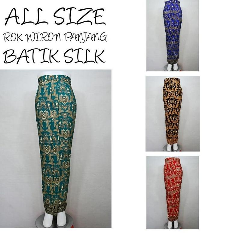 LANGSUNG ATC Indah ROK SPAN PANJANG WIRU WIRON Batik Silk All Size Fit XL SR A