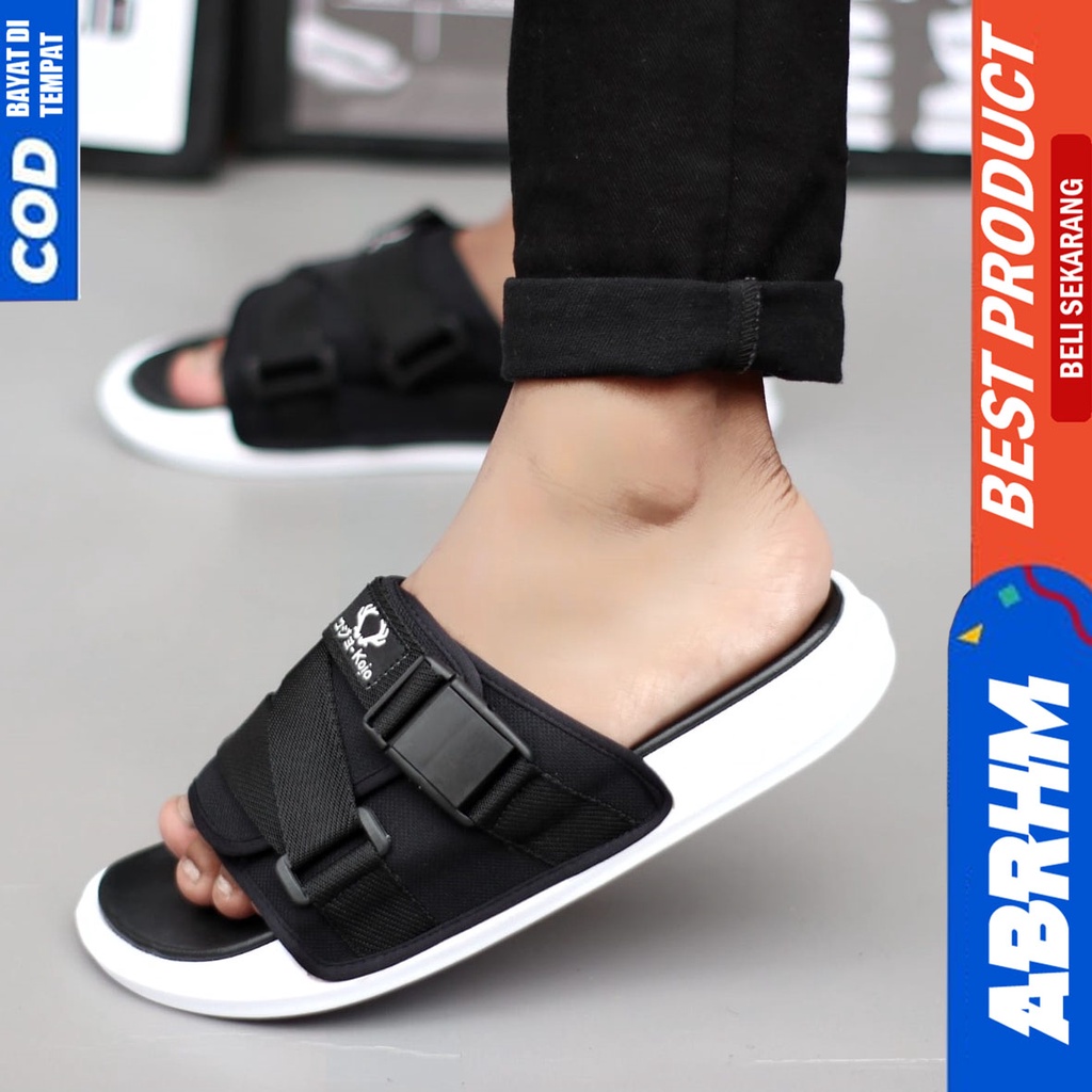 KOJO Sandal Slide Pria Sandal Pria Slop Sendal Selop Pria Ori Distro Sendal Slop Cowok / Cowo Keren