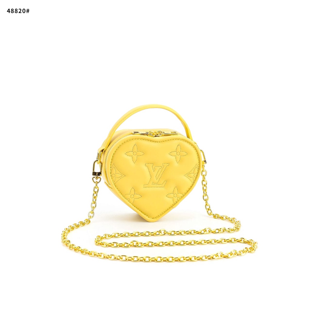 BAG Pop My Heart Pouch Leather Bag's Gold Hardware 48820