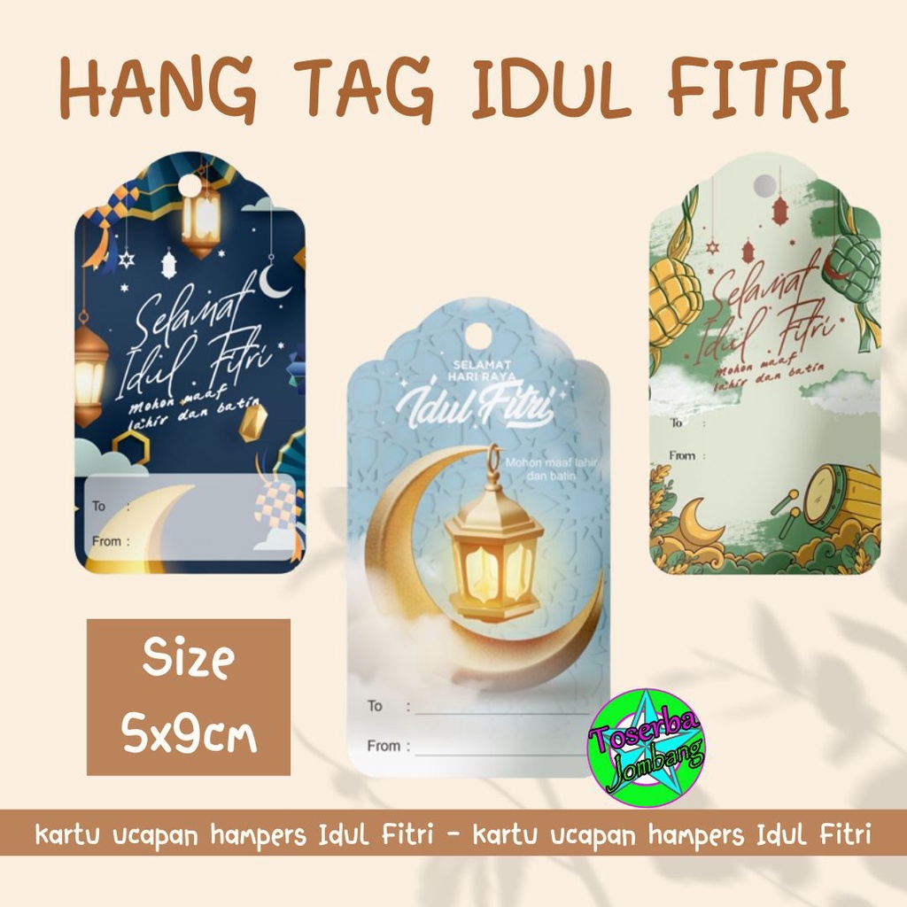 HANG TAG IDUL FITRI | KARTU UCAPAN IDULFITRI | hangtag parcel lebaran | kartu ucapan hampers