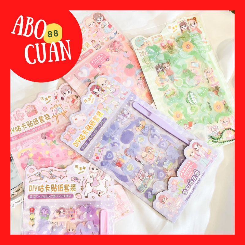 

[COD] Stiker Gantungan Akrilik DIY SZ-89 Stiker Akrilik Gantungan Pinset Sticker Lucu Murah