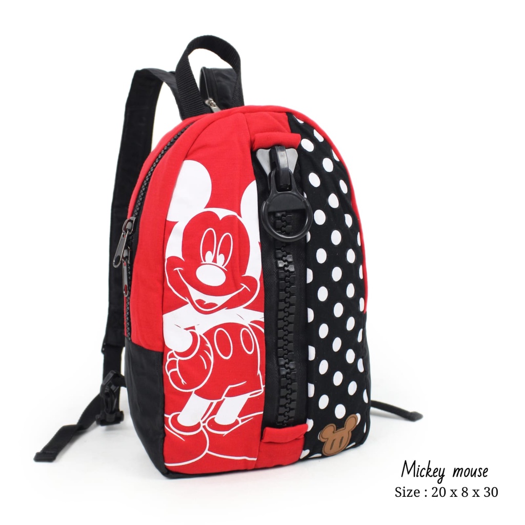 Disney Mickey Minnie Monster Inc Big Zip Backpack