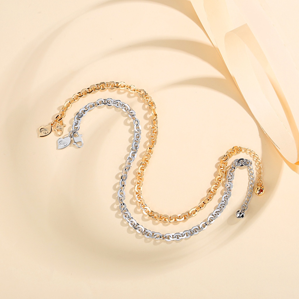 Y961 [COD✔] Gelang Kaki Titanium Model Rantai Warna Perak/Emas Untuk Wanitaanti Karat