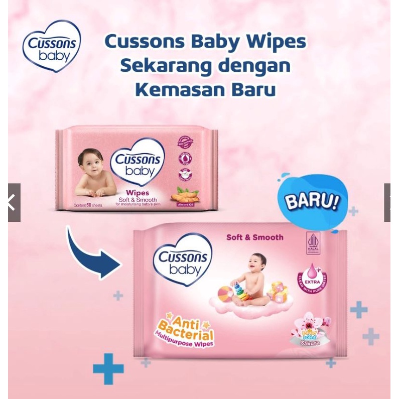 CUSSONS BABY WIPES 45 SHEETS BANDED ( BUY 1 GET 1 FREE )