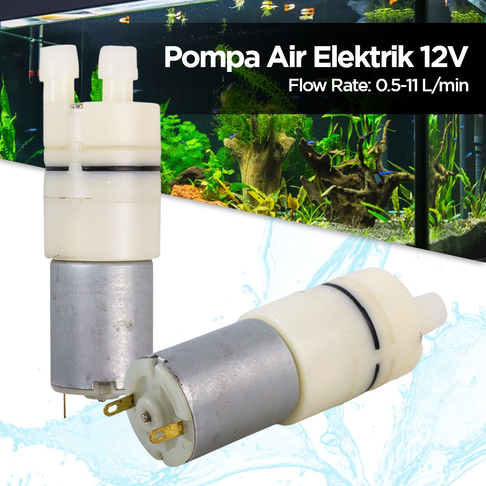 Pompa Air Elektrik Mini Diaphragm Pump for Aquarium Dispenser 12V - E-280 - White