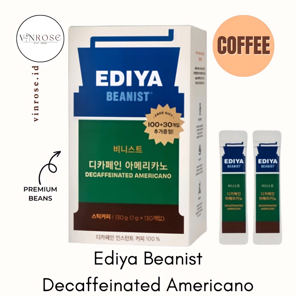 

Ediya Beanist Decaffeinated Americano Coffee/ Kopi Premium Sachet Korea
