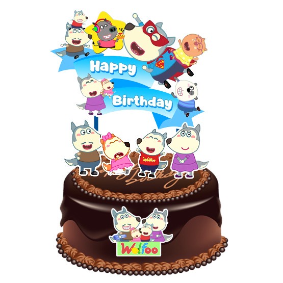 Terlaris Family Wolfoo World Hiasan Kue Ulang Tahun / Topper Decoration Cake