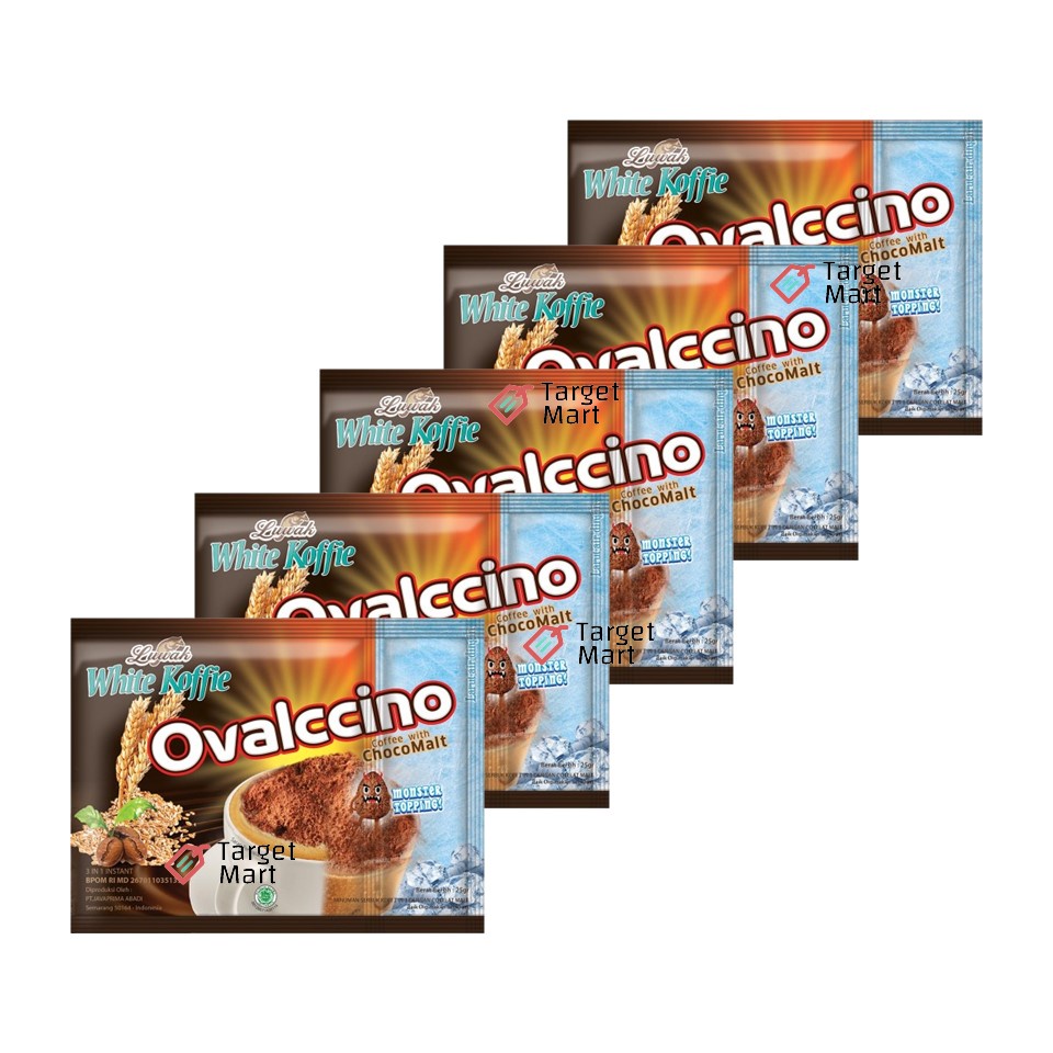 

5PCS Luwak White Koffie Ovalccino Minuman Serbuk Kopi dengan Cokelat Malt
