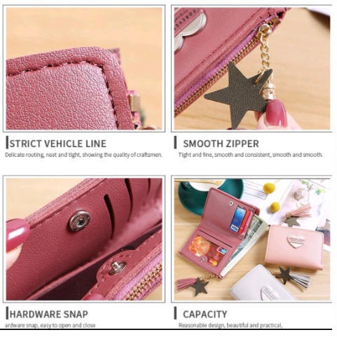 (GS) DOMPET LIPAT WANITA BS83 / KOREAN FASHION TRENDY WALLET / DOMPET LIPAT SIMPLE MURAH