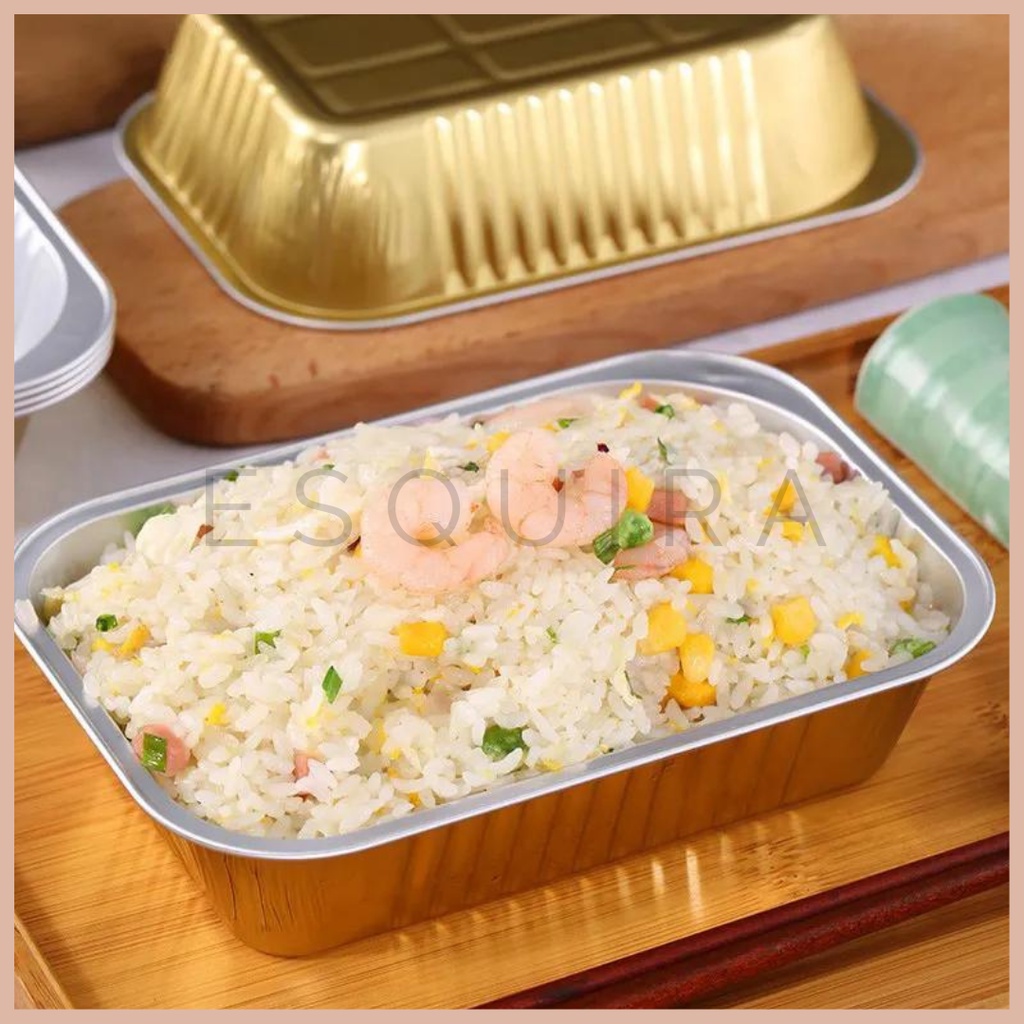 Aluminium Foil Cup Tray Gold + Lid / 10 PCS / YC161-550G,680G