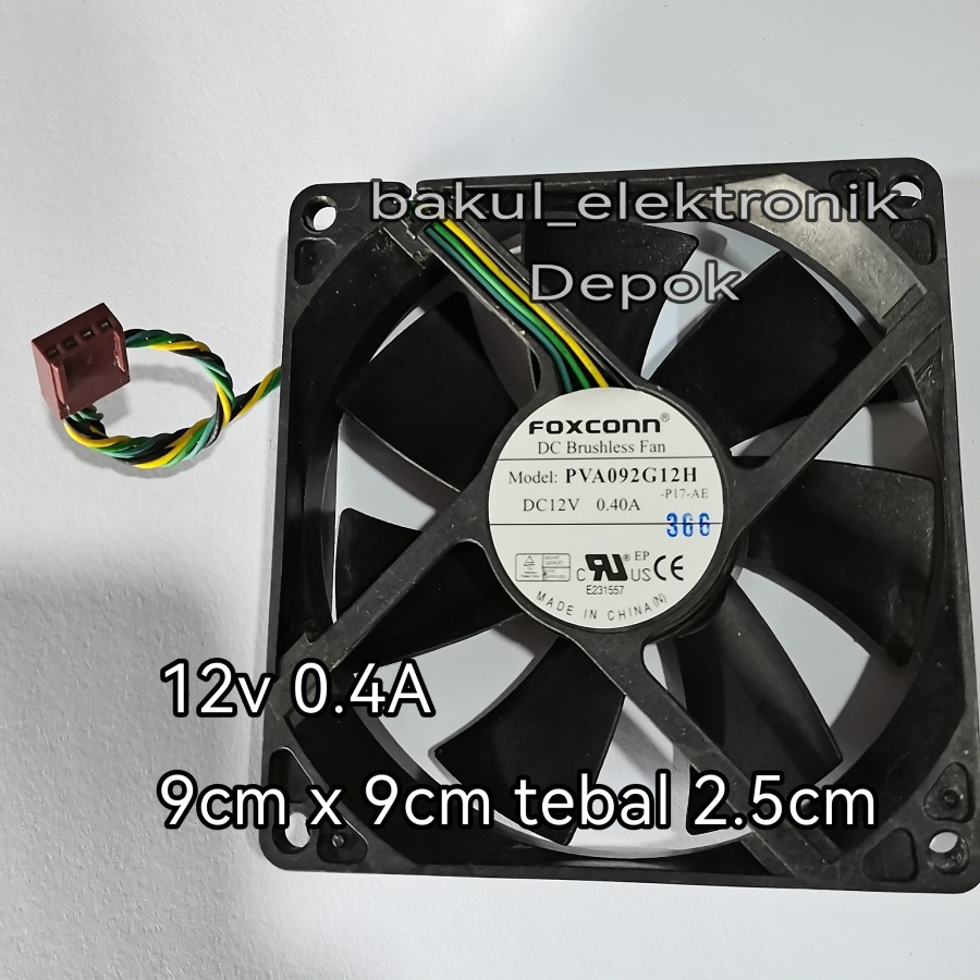 FAN 12V 9CM  0.4A HIGH SPEED FOXCONN BEARING