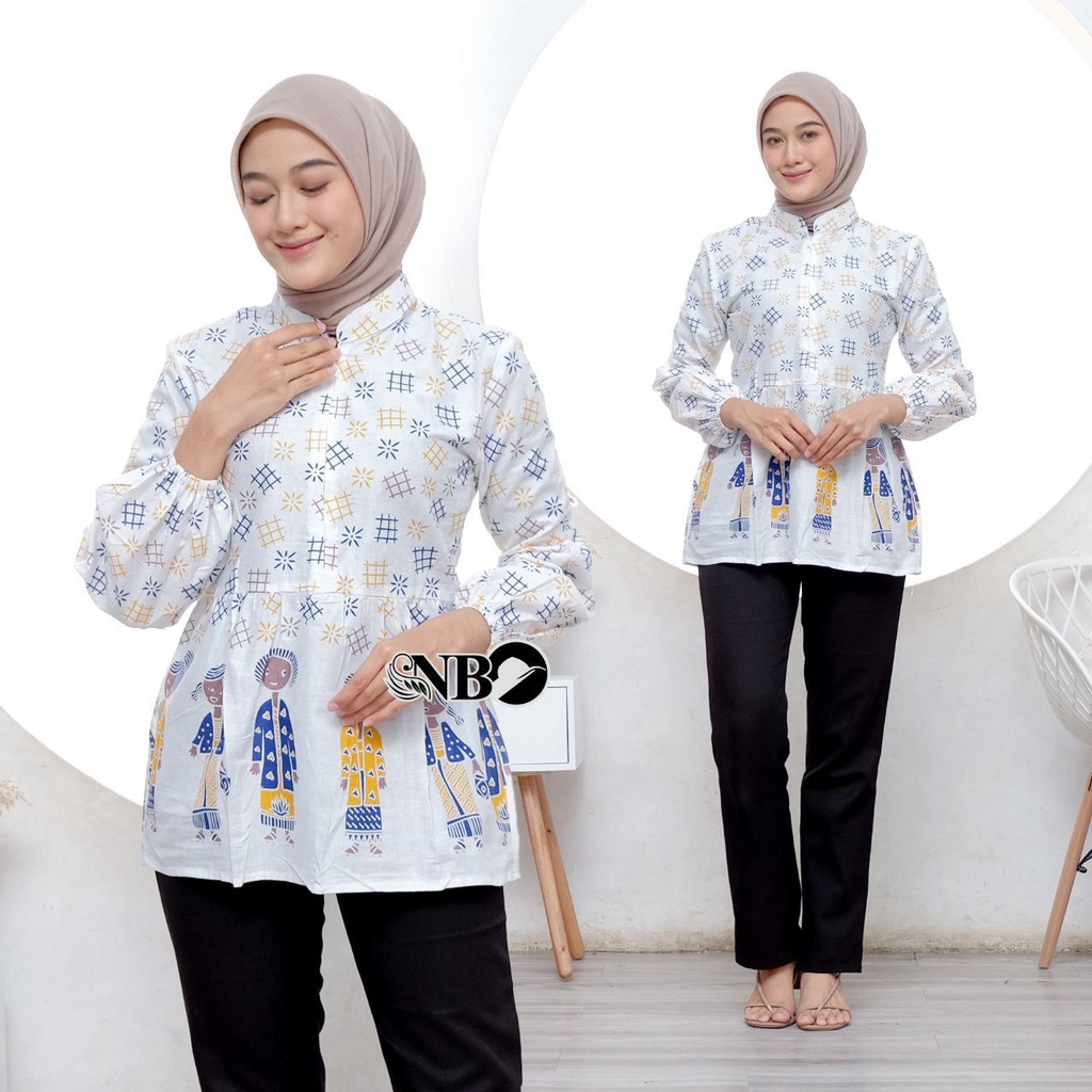 Baju Batik Wanita Modern Atasan Blouse Batik Kerja Wanita Kantor