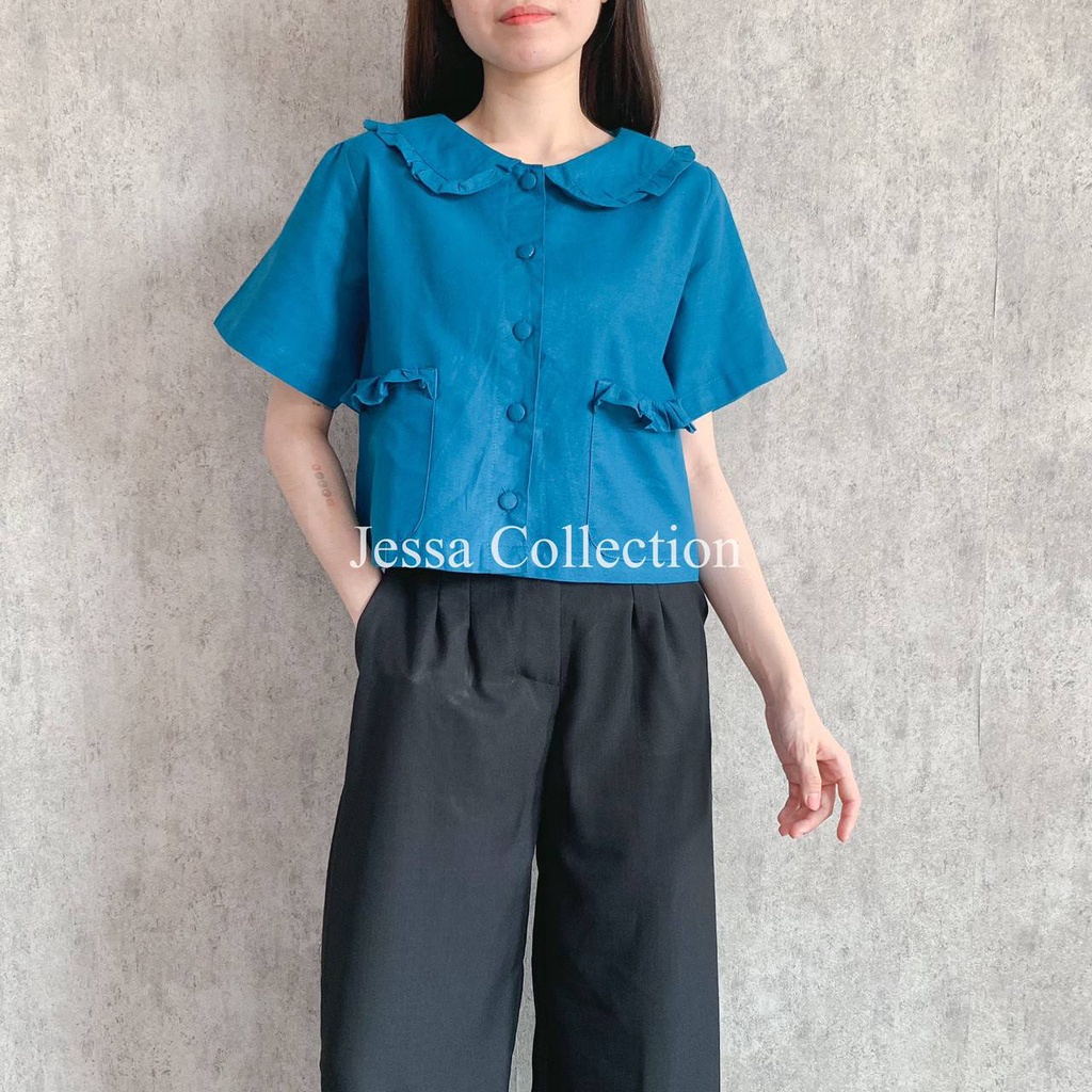 Michi Collar Top TH 657 LINEN