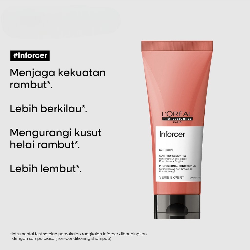 LOREAL Serie Expert Inforcer Shampoo Conditioner - Nutrisi Perawatan Rambut Rusak Bercabang Patah