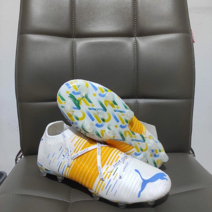 {MentariStore} Sepatu Bola Puma Future Z White Yellow 1.1 FG - Sepatu Neymar soccer Berkualitas