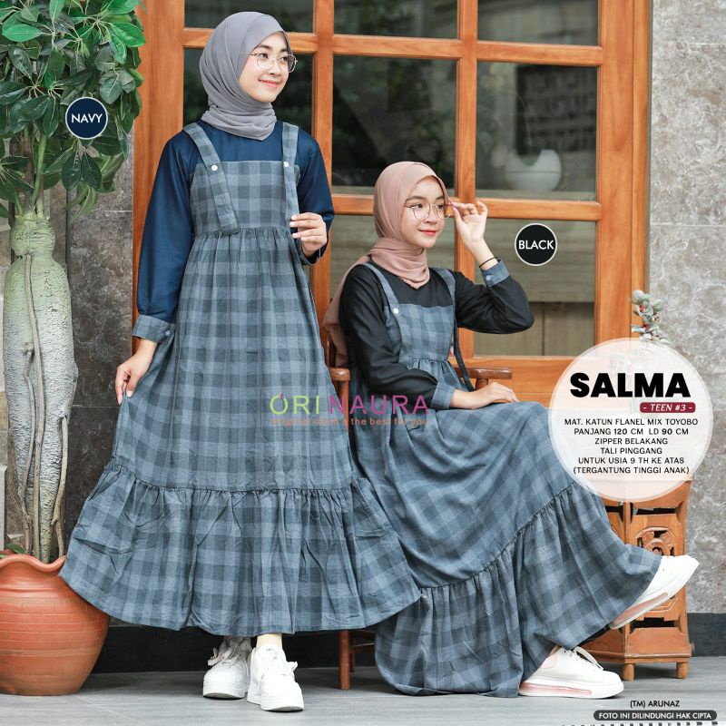SALMA DRES Gamis Dres Katun Toyobo Motif Ori Naura