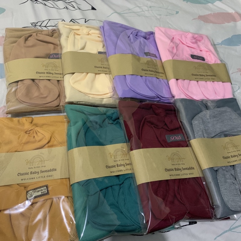 newborn set bedong set newborn paket bayi baru lahir package swaddle mitten booties knot hat bedong sarung tangan kaki sartaki stk topi bayi bolo bolo chiyoko diti baby