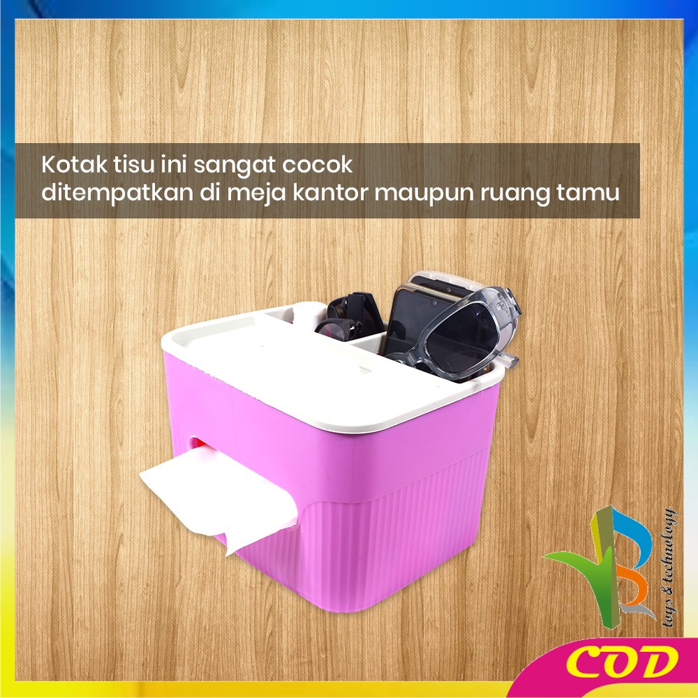 RB-C826 Kotak Tissue Plastik Box Storage Kotak Penyimpanan Multifungsi / Kotak Tempat Tisu Holder Remote Phone Kosmetik Serbaguna