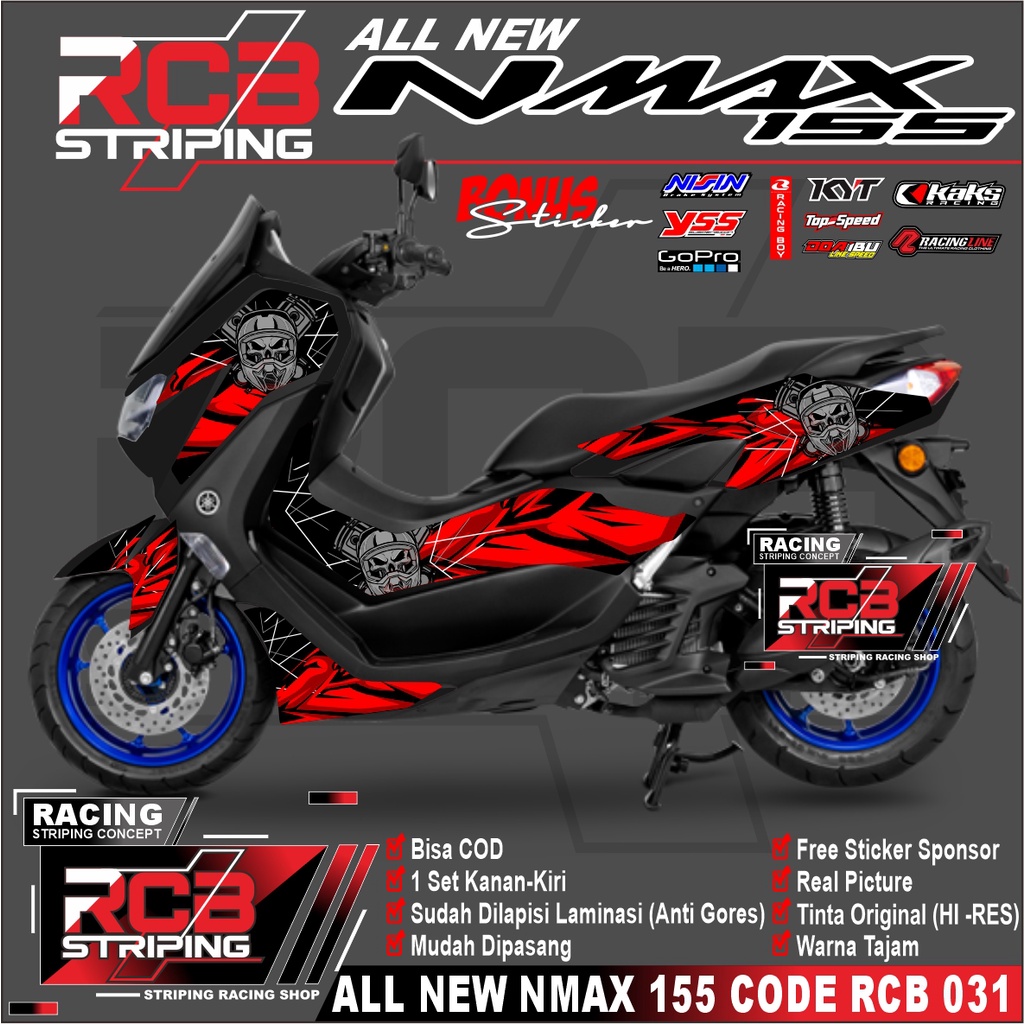 NMAX - Striping Motor Stiker Yamaha NMAX NEW 2020-2023 - All New Nmax 2020 2021 2022 2023Rcb 031