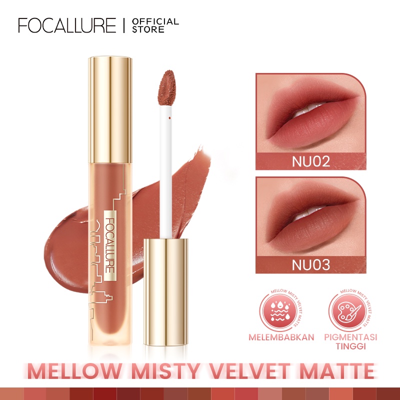 FOCALLURE 3 Pcs Matte Lipstick Long-Lasting Liptint Waterproof Transfer-Proof Lip Tint Lip Gloss Lipstik penjualan panas set 3