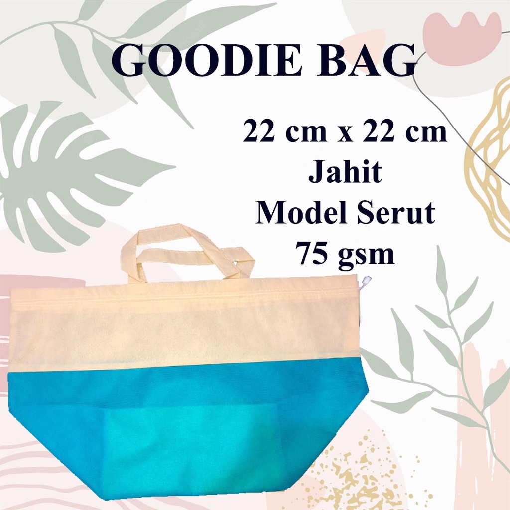 

GOODIE BAG Uk. 22 cm x 22 cm JAHIT DAN SERUT UNTUK TAS BERKAT | TOTE BAG | TAS NASI KOTAK | TAS SPUNBOND | TAS HAJATAN