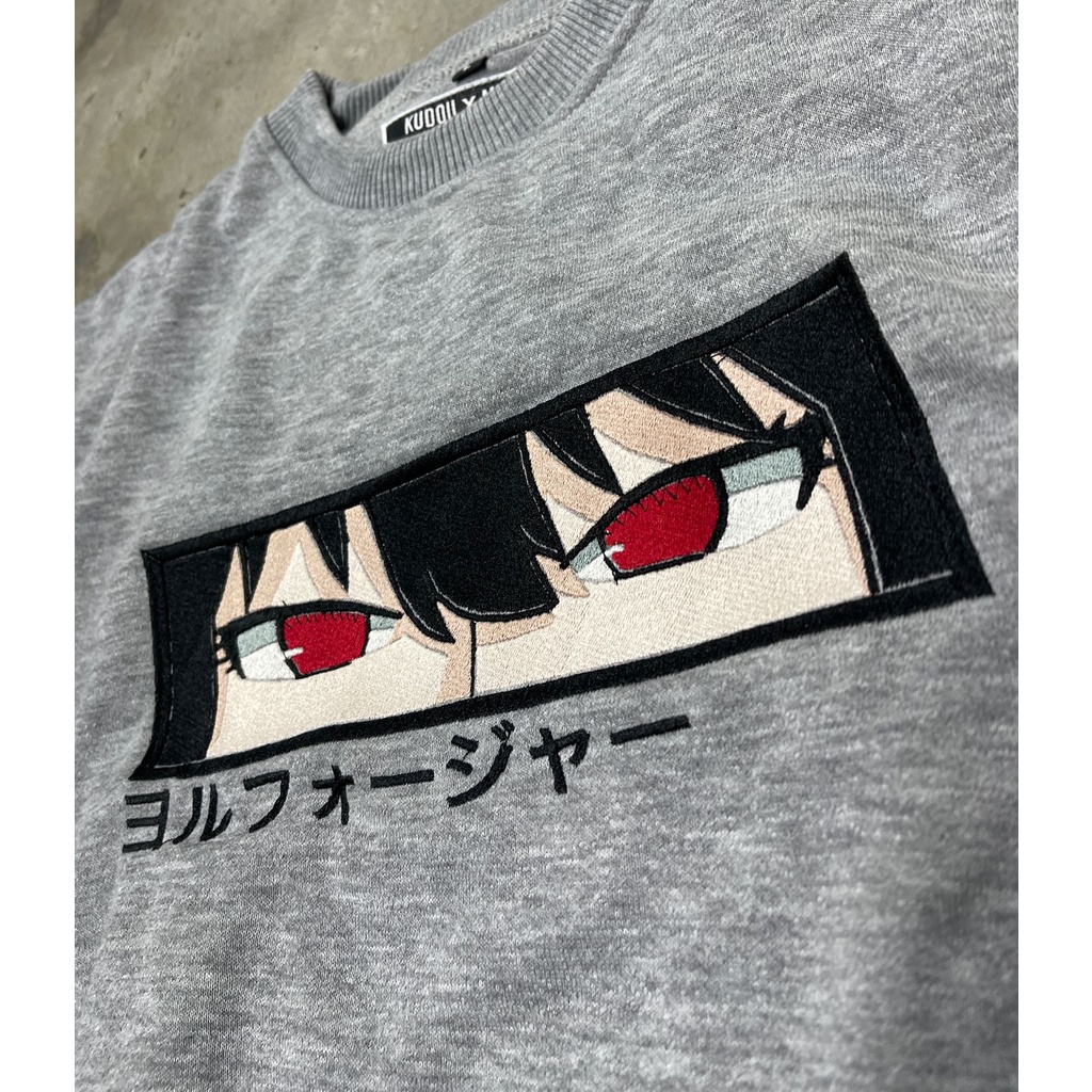 Crewneck Yor Forger Eyes Embroidery Anime Manga Spy x Family Premium Unisex