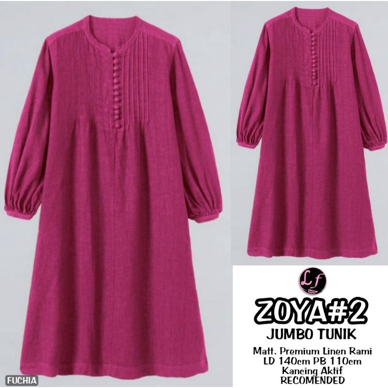 ZOYA#2 JUMBO TUNIK LENGAN PANJANG LD 140 LINEN PREMIUM