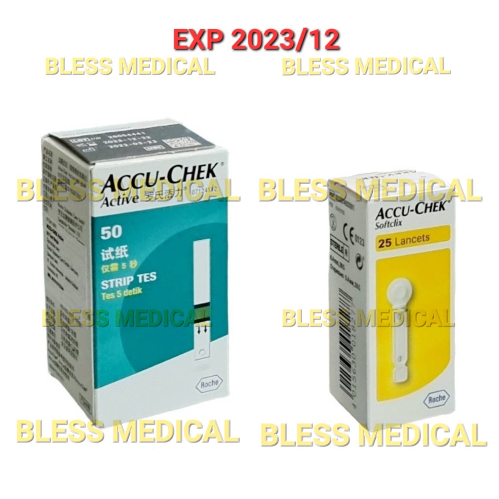 Strip Accu Chek Active isi 50 + Lancet Softclix isi 25