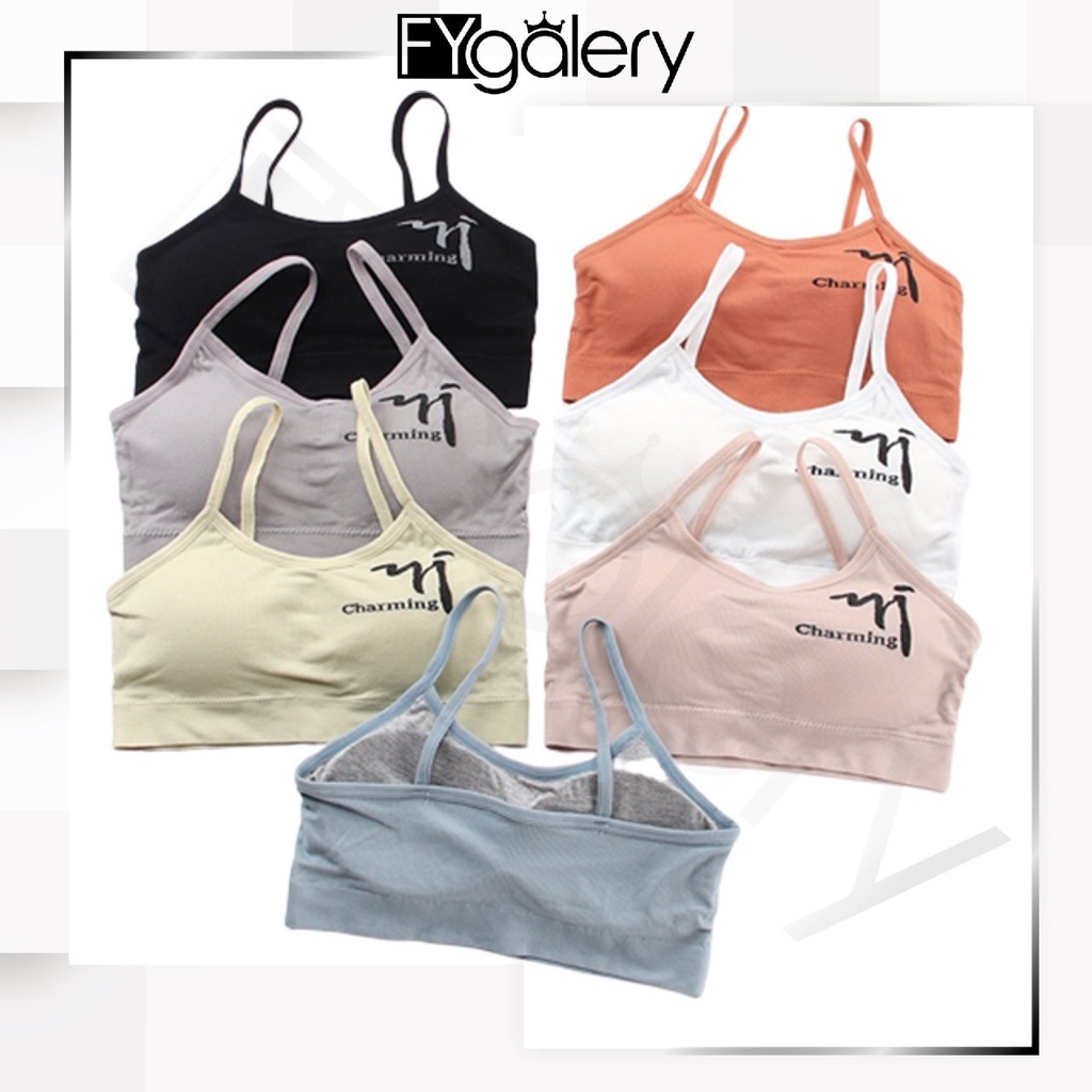 FYGALERY BRA531 Bra Tanpa Kawat Pakaian Dalam Wanita Polos Charming BH Olahraga Sportbra Gym Murah