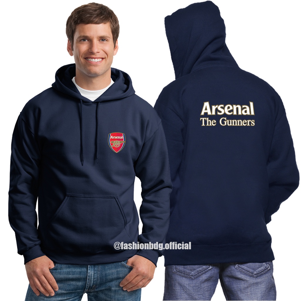 jaket arsenal hoodie sweater bahan fleece tebal size m l xl xxl