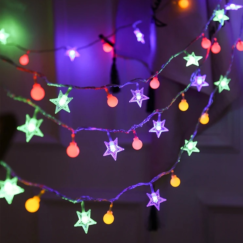 2025 Lampu Hias 17 Agustusan Lampu LED Hiasan 10 Meter Lampu Kelap Kelip Lampu Tirai Kamar Outdoor