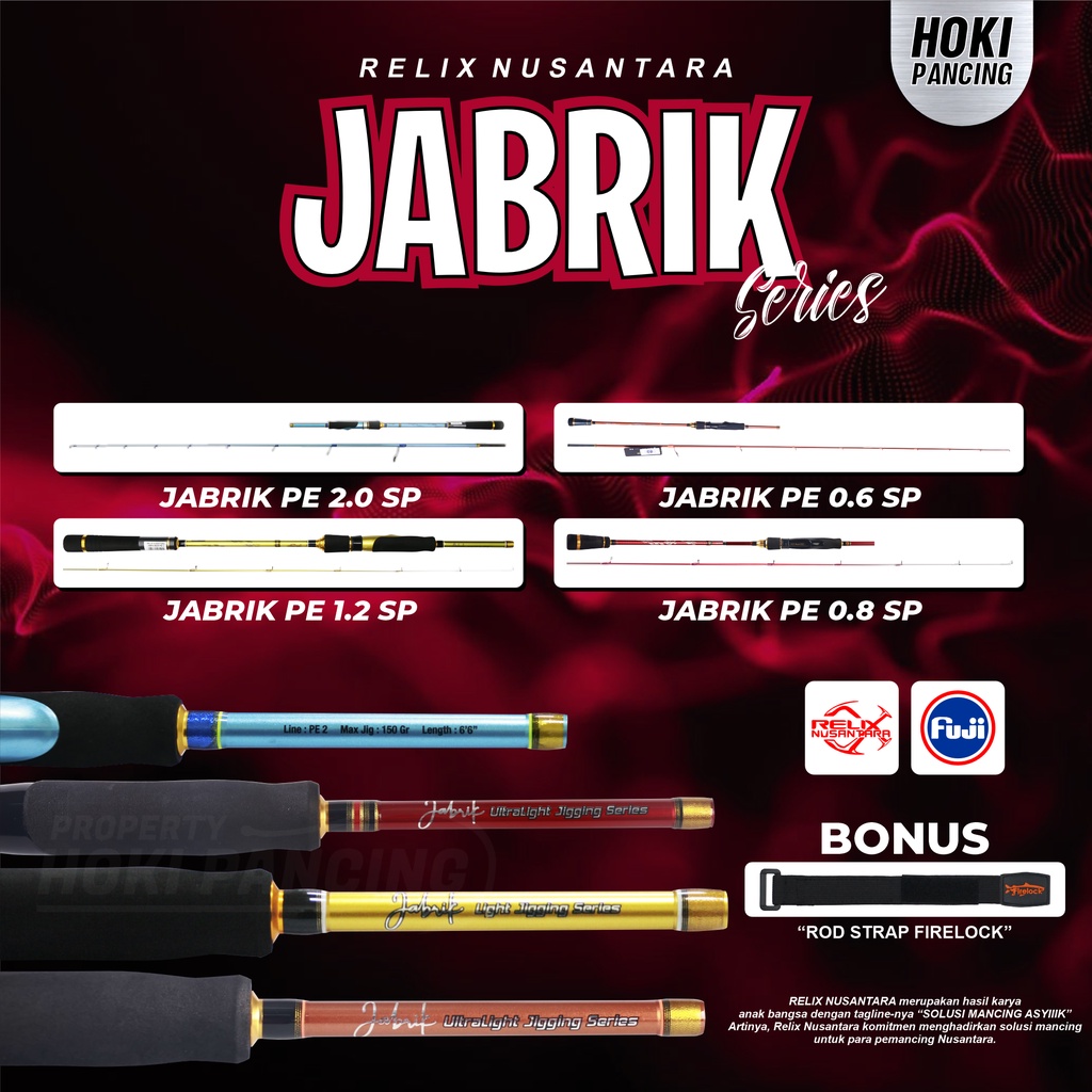 Relix Nusantara Jabrik XP Joran Pancing Ultralight Light Jigging Series Roll Fish RF 562 Rod Spinnin