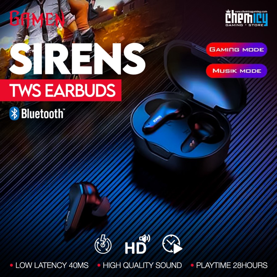 Gamen Sirens TWS True Wireless Gaming Earphone